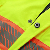 Chaqueta de Trabajo de Seguridad de Alta Visibilidad, Multibolsillos, Transpirable, de Algodón Softshell, Personalizada, Venta al Por Mayor de Fábrica
