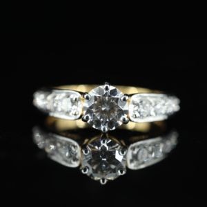 Simulation Moissanite 18K Gold Plated Trendy Couple Rings Wedding Proposal Six Claw Ring - Product Image 5