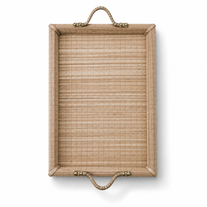 Handmade Bamboo Serving <b>Tray</b> with Handles Rectangular Bamboo <b>Breakfast</b> Tea <b>Tray</b> for Home Kitchen Hotel Use - Product Image 1