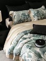 Parure de lit de luxe personnalisable en gros, motif floral classique, 10 pièces, 400 fils, 100 % polyester, avec housse de couette matelassée