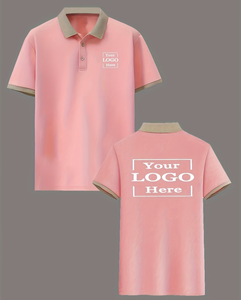 Custom Pink Cotton Polo Shirt Unisex Work Fashion Breathable Silk Screen Printing Oem Service made in Bangladesh manufactures - Product Image 1