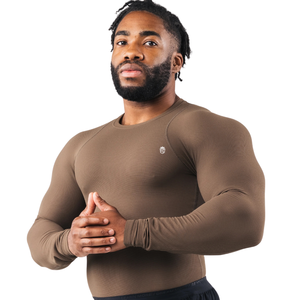 <b>Men</b> Compression Long Sleeve Shirt <b>Stretch</b> Fit Muscle Support Performance Top for Gym Training Workout - Product Image 2