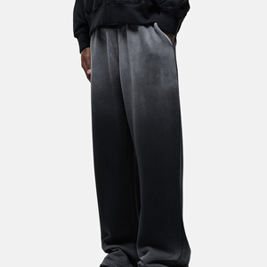 Men's Cotton Sweatpants <b>Elastic</b> <b>Waist</b> Casual Loose Fit Straight Leg Black Breathable Midweight Joggers With Side Pockets - Product Image 5