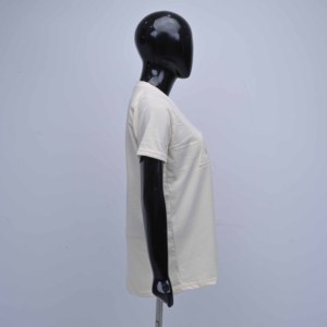 Camisetas de Mujer de Manga Corta de Algodón Blanco de Primera Calidad con Logotipo Personalizado Bordado en Relieve en la Parte Delantera - Product Image 6