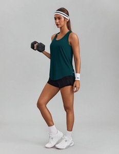 Débardeur Femme en Spandex/Polyester Sans Manches Décontracté Été Doux Confortable Respirant Extensible Écologique Séchage Rapide Nœud - Product Image 4