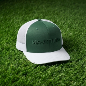 Men's Green White Trucker Cap Custom Embroidered Logo Mesh <b>Back</b> Baseball Hat Adjustable Outdoor Streetwear - Product Image 6