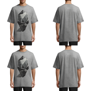 T-shirt moderne pour homme, coupe ample, avec impression numérique inspirée des cristaux, sérigraphie épaisse et détails brodés - Product Image 4
