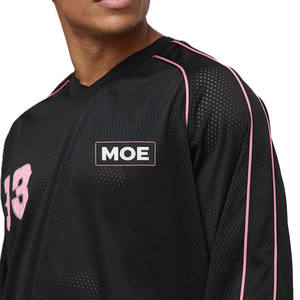 เสื้อฟุตบอลอเมริกันแบบตาข่ายสำหรับผู้ชาย คุณภาพสูง พิมพ์ลายแบบซับลิเมชั่น ผลิตจากโพลีเอสเตอร์ ชุดทีม รับผลิตแบบ OEM จำนวนมาก - Product Image 4