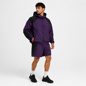 Ensemble coupe-vent réfléchissant pour homme (veste et short) en nylon et polyester, survêtement personnalisable avec logo – Fournisseur en gros - Product Image 2