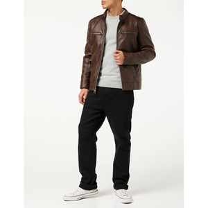 Design Your Own High Quality Men's Winter Leather Jacket with Stand Collar Long Sleeves Waterproof & Breathable - Product Image 3