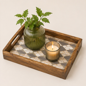 Plateau de service en bois de qualité supérieure avec art Pichwai Paon Royal, plateau décoratif en MDF émaillé pour table basse et maison - Product Image 4