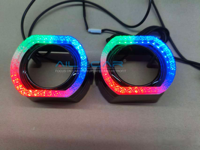 RA5D 3.0 pouces pour BMW : Cache-projecteurs, anneau LED RGB Angel Eye, mode de bienvenue, clignotant séquentiel, accessoires de rétrofit pour phares