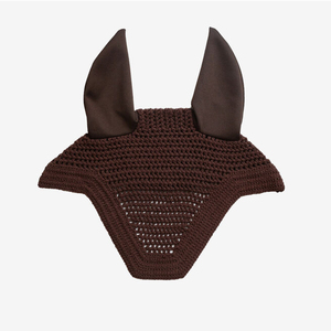 Couvre-oreilles pour cheval en tissu de coton avec filet contrastant, finition élégante et garniture en sangle - Product Image 3