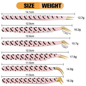 Pinces à cils en acier inoxydable de qualité salon pour extensions, pinces à cils professionnelles pour styles d'extensions classiques - Product Image 6