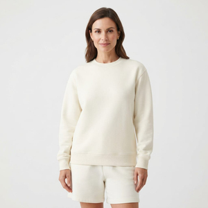 Sudadera de cuello redondo de algodón de corte regular para mujer, forro polar cálido, decoración personalizada, ropa al por mayor - Product Image 4