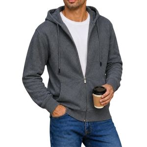 Custom Zipper <b>Hoodie</b> for Men Cotton Fleece Full <b>Zip</b> Hooded Sweatshirt with Front <b>Pockets</b> for Everyday Streetwear Brands - Product Image 4