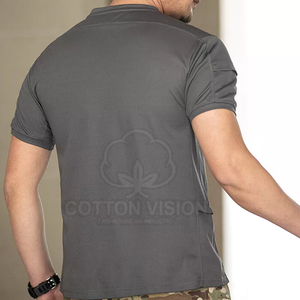 เสื้อยืดฝ้ายแท้ 100% สำหรับผู้ชาย ออกกำลังกายกลางแจ้ง สไตล์ลำลอง เสื้อยืดแทคติคอลแขนสั้น ไซส์ผู้ใหญ่ - Product Image 3
