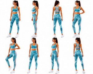 Ensemble de yoga personnalisé pour femmes avec imprimé océan, leggings taille haute, soutien-gorge de sport, ensemble de vêtements de sport pour la gym et le fitness - Product Image 5