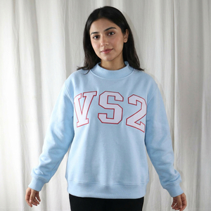 Sudadera Azul Claro Extra Grande con Cuello Redondo y Estampado de Letras VS2, Sudadera Informal Unisex de Punto de Algodón para Otoño, CLUSH SPORTS - Product Image 1