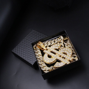 Pendentif Moissanite Dollar Dream – Transformez la vision en réalité riche, pièce de monnaie Dollar en argent 925 – Affirmation audacieuse de la richesse - Product Image 3