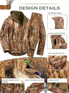 Ensemble veste et pantalon de chasse camouflage Soft Shell imperméable, respirant et coupe-vent pour homme, automne-hiver - Product Image 4
