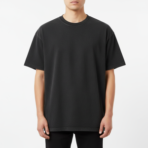 เสื้อยืดครอปท็อปโอเวอร์ไซส์ พิมพ์โลโก้ตามสั่ง ผ้าคอตตอนหนา 240 กรัม สไตล์สตรีทแวร์ สีน้ำตาล ทรงบ็อกซี่  รับสกรีนโลโก้ตามแบบ - Product Image 2