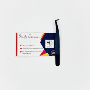 Somofy Enterprises Professional Plasma Black Finish Diamond Grip Tweezers <b>Smooth</b> Tip Stainless Steel Precision Eyelash - Product Image 2