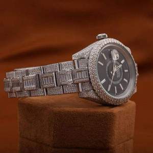 Custom Quartz Diamond Fashion Coin Business <b>Watch</b> with Glass Dial Stainless Steel for Resell - Product Image 3