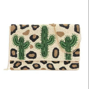 Purse Boho Geometric Evening Handbag Handmade Green Seed Beaded Envelope Clutch <b>Gold</b> <b>Hand</b> Embroidery Eid Special Women Party - Product Image 1