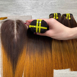 Cheveux vierges bruts vietnamiens de qualité supérieure, ultra-lisses, couleur ombré orange, tissage à double trame, fabrication à la machine - Product Image 6