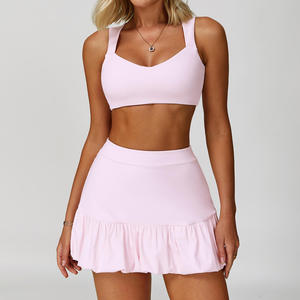 2026 Luxury Breathable Active Wear for Women Custom Logo Tennis Dress Short <b>Skirt</b> Strapless Spandex/Cotton OEM - Product Image 5