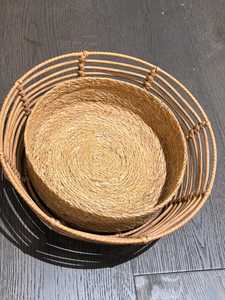 <b>Industry</b> Trending Direct Supply Handmade Natural Braided Basket Tray with Handles for Decoration and <b>Storage</b> - Product Image 2