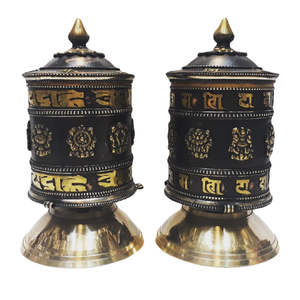 New Arrival Medium Size Metal <b>Table</b> Prayer <b>Wheels</b> with Carved Engraving Design Buddhism Theme <b>for</b> Chinese New Year - Product Image 3