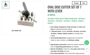 Oval Disc Cutter Set Of 7 Lever Type Jewelry Making Tool <b>Metal</b> Cutting Goldsmith Hand Tool Oval Shape | Item No GS-589K-06 - Product Image 3