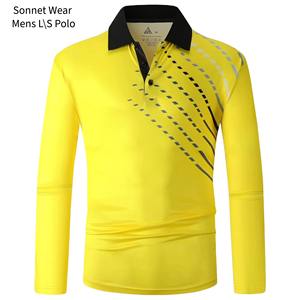 Chemises polo à manches longues imprimées pour hommes - Product Image 3