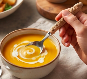 Ensemble de couverts en acier inoxydable avec manche en bois de style nordique, lavable au lave-vaisselle, couverts de qualité supérieure pour la vaisselle de mariage et les restaurants - Product Image 6