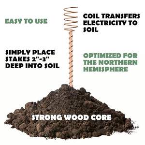 Bâtonnets d'électroculture en cuivre pur faits à la main pour l'activation du sol en jardinage biologique et l'amélioration naturelle de la croissance des plantes - Product Image 4