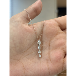 Collier pendentif moderne en or 14 carats avec diamant de laboratoire taille poire serti clos, 0,75 ct, bijou de luxe pour femme, cadeau et mariage - Product Image 4