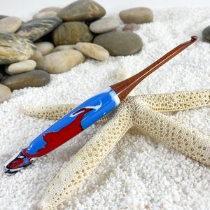 Elegant Natural Finish Wooden and Resin <b>Crochet</b> <b>Hook</b> for Crafting Craft Supplies - Product Image 4