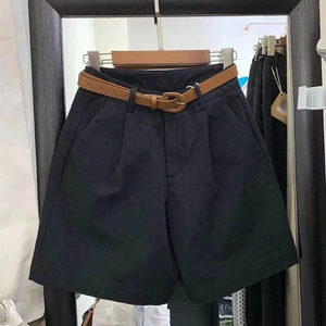 High Waist Loose Fit Men's <b>Shorts</b> Breathable Anti-Wrinkle Solid Dyed Casual Summer Fashion <b>Zipper</b> Fly Canvas Front 100% - Product Image 6