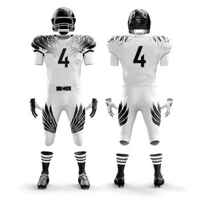 Ensemble de pantalon et maillot de football américain en polyester durable, coupe régulière, grandes tailles, vêtements d'équipe personnalisés, col en V - Product Image 6