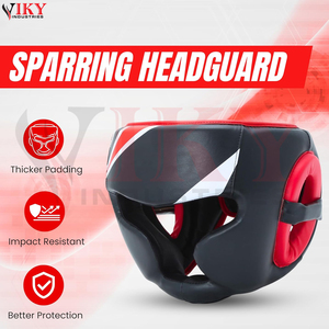 Protector de Cabeza de Boxeo de Primera Calidad, Duradero, Ligero, Negro, Rojo y Blanco, con Diseño Personalizado a Rayas, para Entrenamiento de Muay Thai, Venta al Por Mayor - Product Image 3