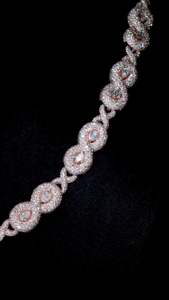 Custom 12mm Infinity Link Lab Grown <b>Necklace</b> Pear Cut Accents 925 <b>Silver</b> Iced Out Rose Gold Chain Hip Hop Men Jewelry Factory - Product Image 2
