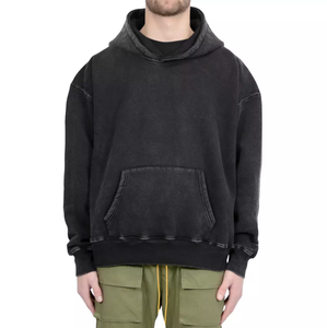 Sweat-shirts à capuche pour hommes 100 % coton pour l'hiver - Tissu en molleton numérique français chaud et confortable pour la course à pied, la gym, les activités de plein air et la mode décontractée - Product Image 3