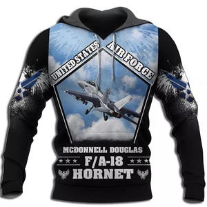 Sudadera con Capucha de Manga Larga Unisex, con Estampado de Camuflaje Sublimado en 3D, 100% Algodón, Forro Polar, Resistente al Viento, Transpirable, con Diseño Divertido de Avión de Combate - Product Image 4