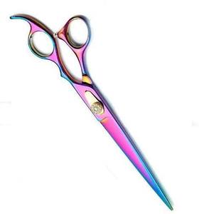 Tijeras de Peluquería para Mascotas de Acero Inoxidable con Filo Curvo Completo, Tijeras para Cortar el Pelo para Estilistas de Peluquería Canina - Product Image 2