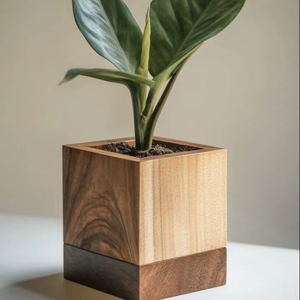 Jardinière en bois massif de grande qualité à prix raisonnable avec étagère inférieure pour rangement, idéale pour l'extérieur, le jardin et la terrasse. - Product Image 1