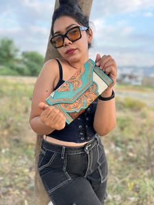 กระเป๋าคลัทช์หนังขนยาวมีสไตล์สไตล์แบบตะวันตกสำหรับผู้หญิงกระเป๋าสตางค์หนังเครื่องมือขายดีมีเอกลักษณ์ - Product Image 3