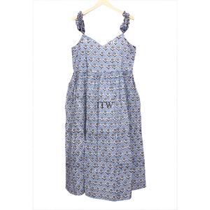 Robe longue d'été faite à la main à imprimé floral, col en V, taille empire, bretelles à volants, sans manches, décontractée, coupe trapèze - Product Image 3