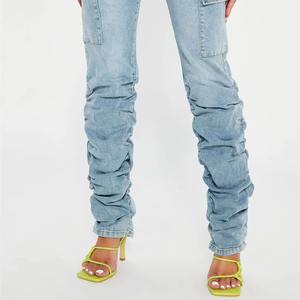 Nuevos Jeans de Mezclilla Azul Claro Super Ajustados de Estilo Moderno y Exclusivo, Jeans de Mujer Desgastados Personalizados con Logotipo Personalizado, Servicio OEM - Product Image 6